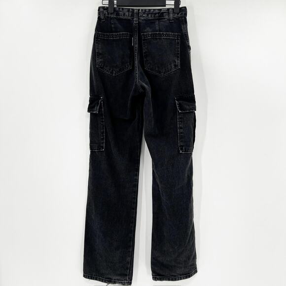 STR Black Denim Cargo Straight Leg Jeans 2 - Picture 3 of 5